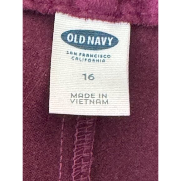 Old Navy Women skirt size 16 Burgundy Suede-Like Button-Front - Picture 2 of 16